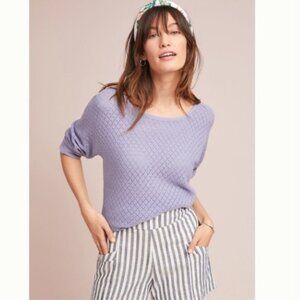 Anthropologie Jesme Pointelle Sweater by Moth in Lilac – Size Medium
